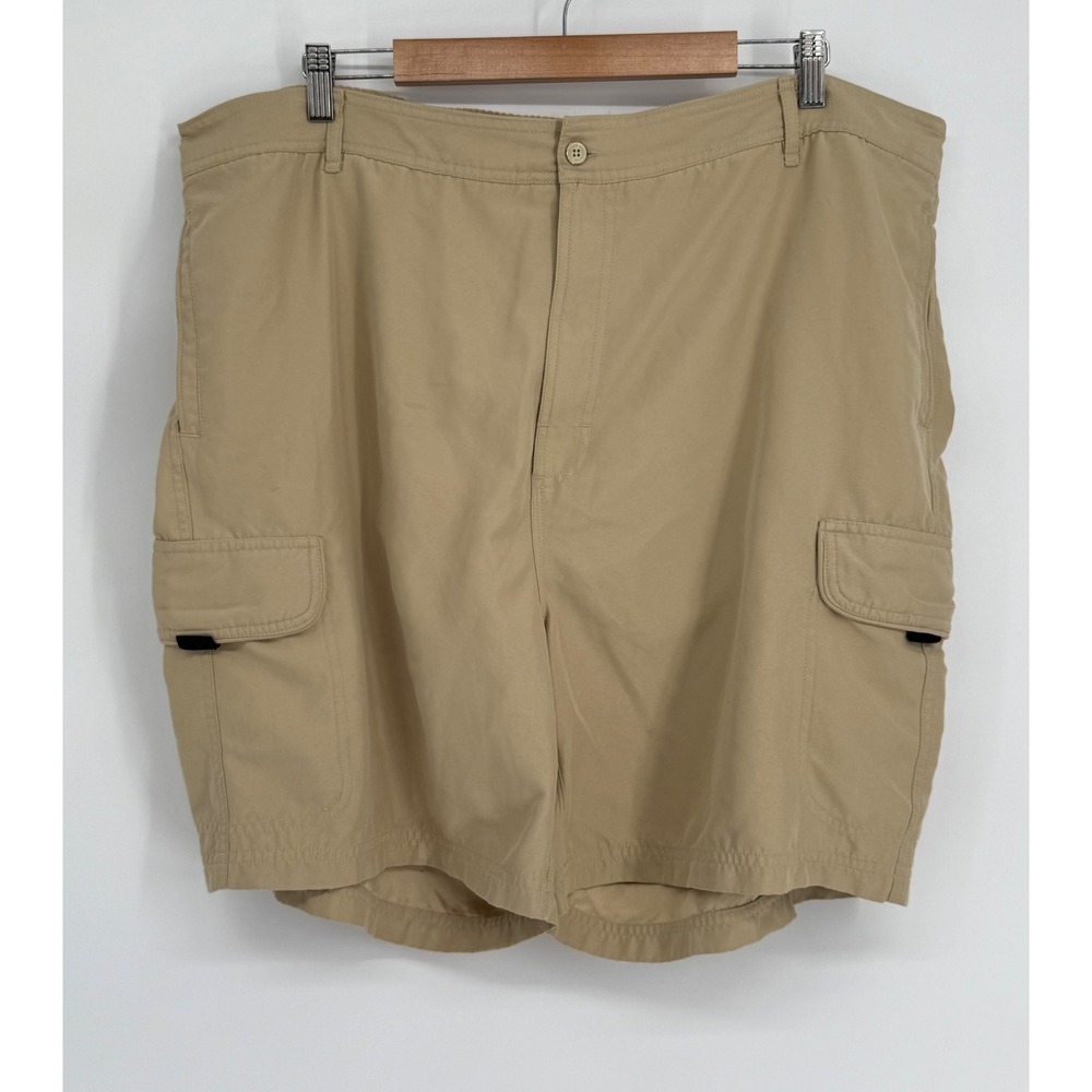 Nat Nast Mens Sz 2XL Tan Cargo Swim Trunks Mesh Lined Board Shorts Tan Beige